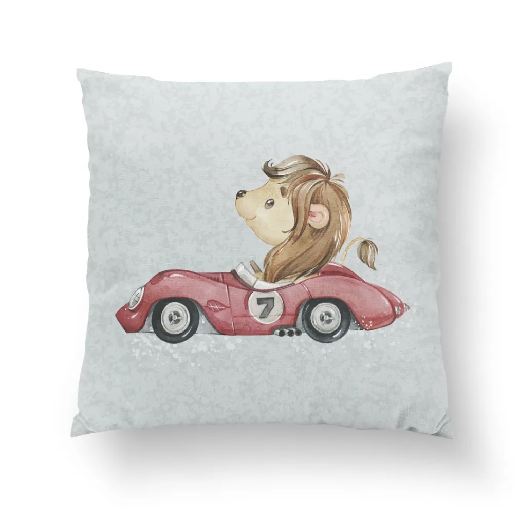 Az autóban oroszlán prémium párna