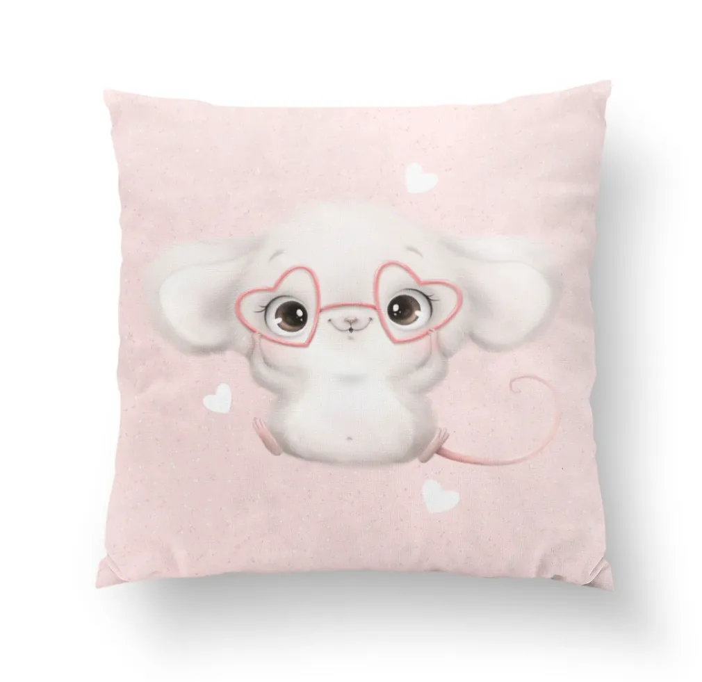 Édes egér rózsazín prémium párna