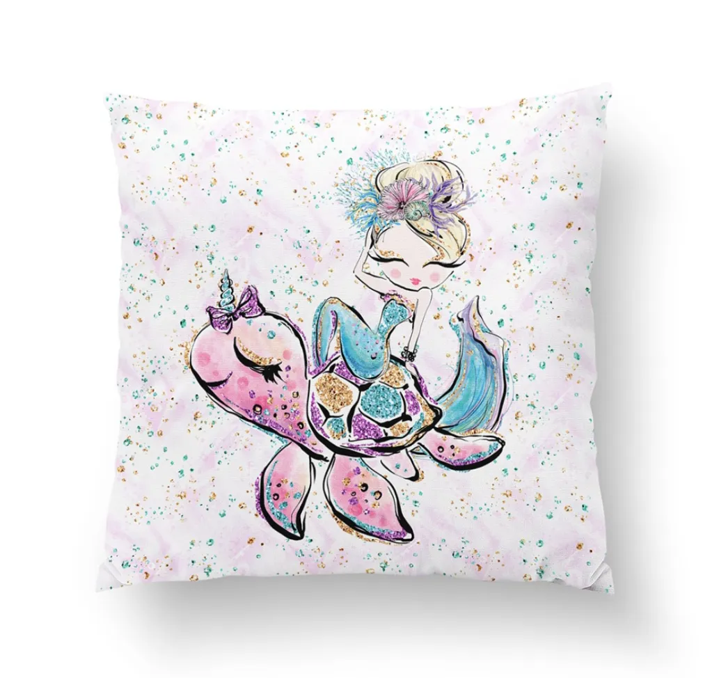 Óceán, sellő és teknős prémium párna