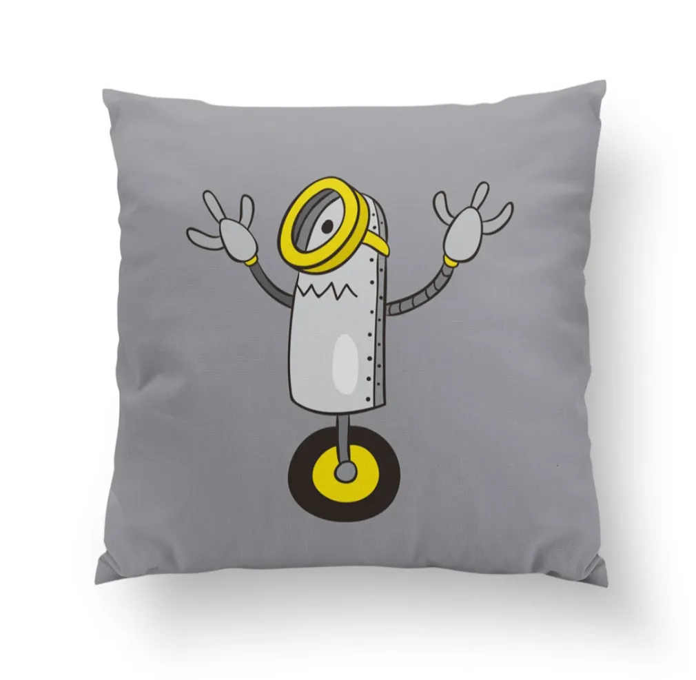 Szürke guruló robot prémium párna