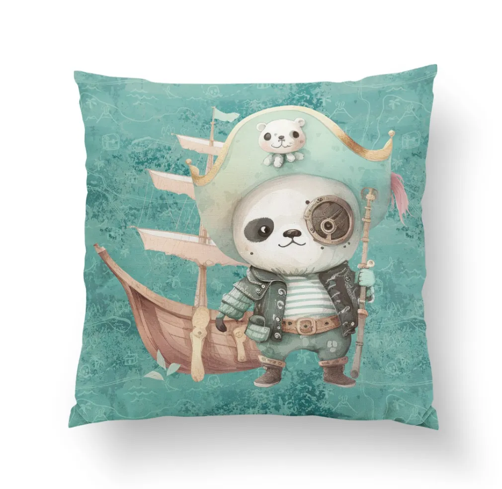 Kalóz panda prémium díszpárna