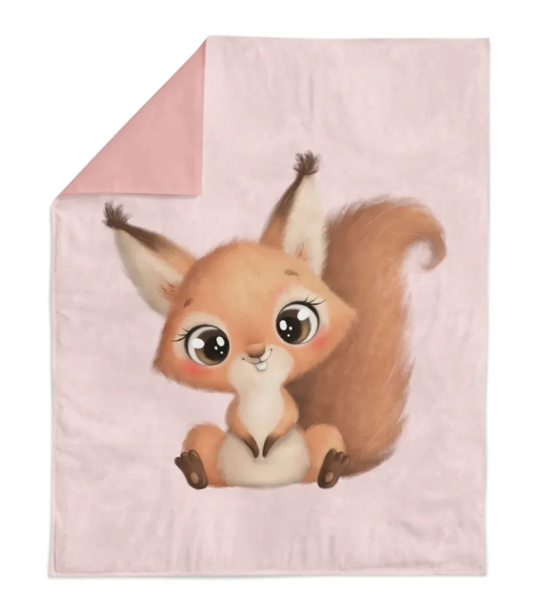 Cuki mókus rózsaszín  prémium takaró