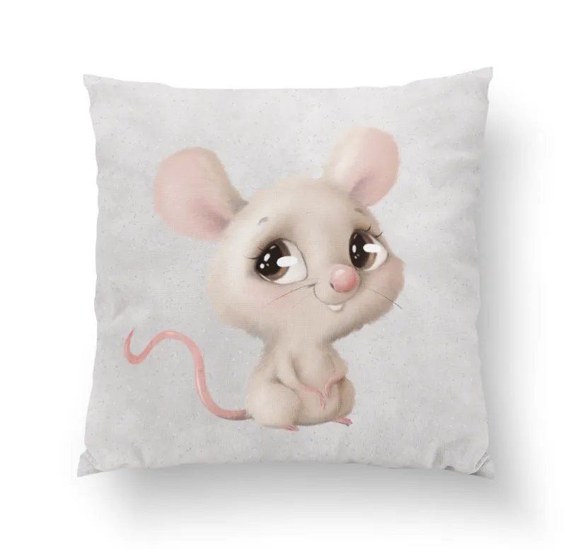 Édes egér szürke prémium párna