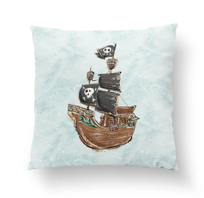 Tenger, kalózhajó prémium párna