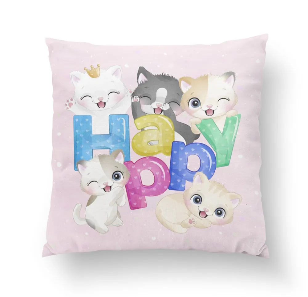 Boldog cicák 5 prémium párna