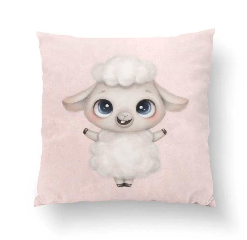 Édes bárány rózsaszín prémium párna