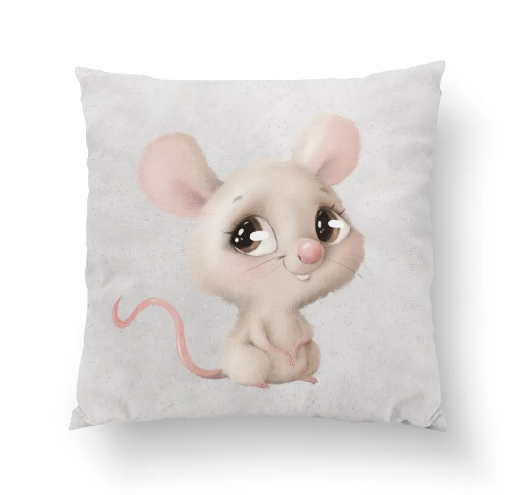 Édes egér szürke prémium párna