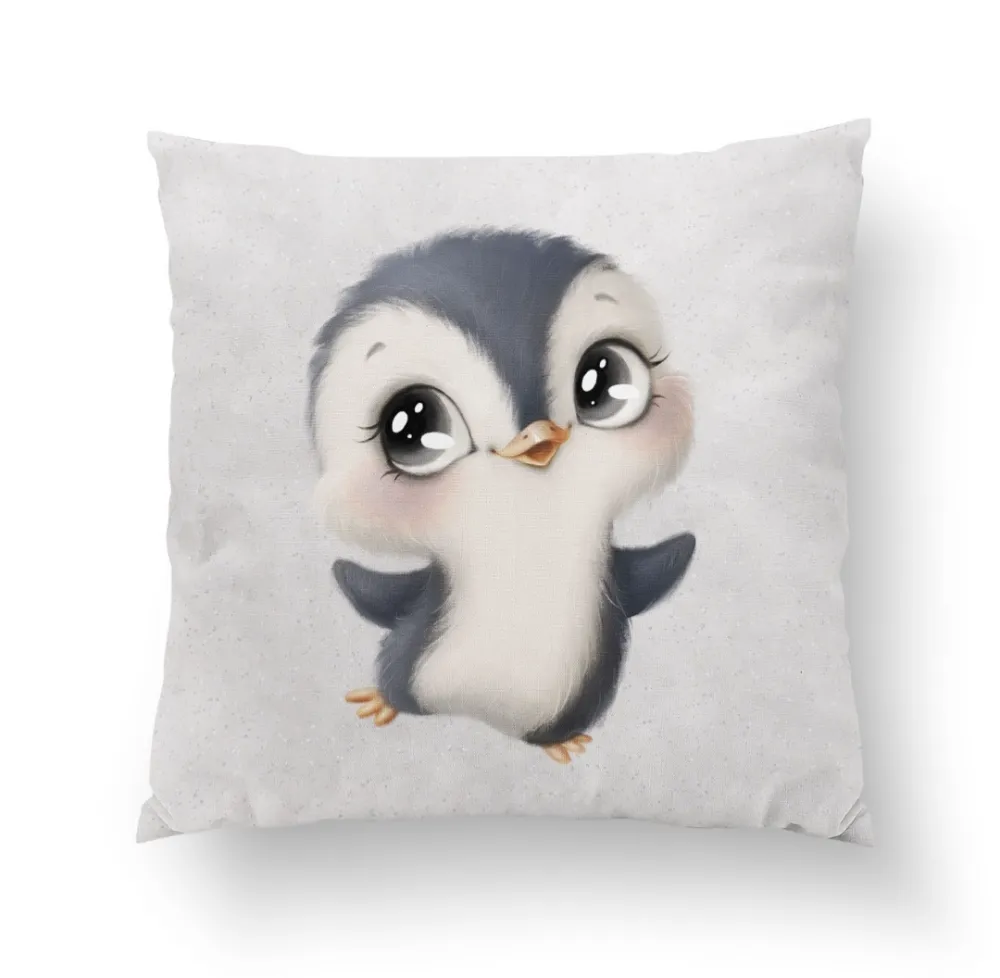 Édes pingvin szürke prémium párna