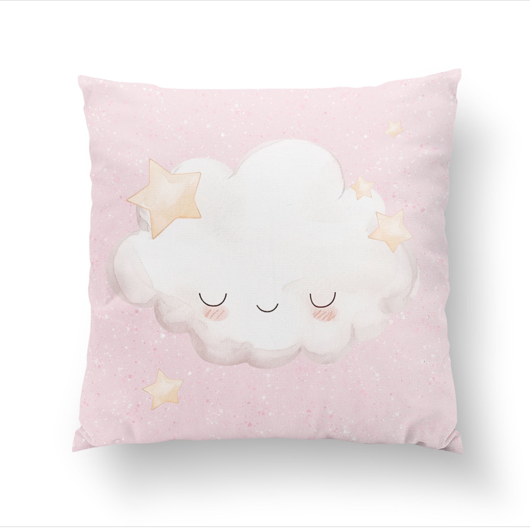 Rózsaszín világ-felhő prémium díszpárna