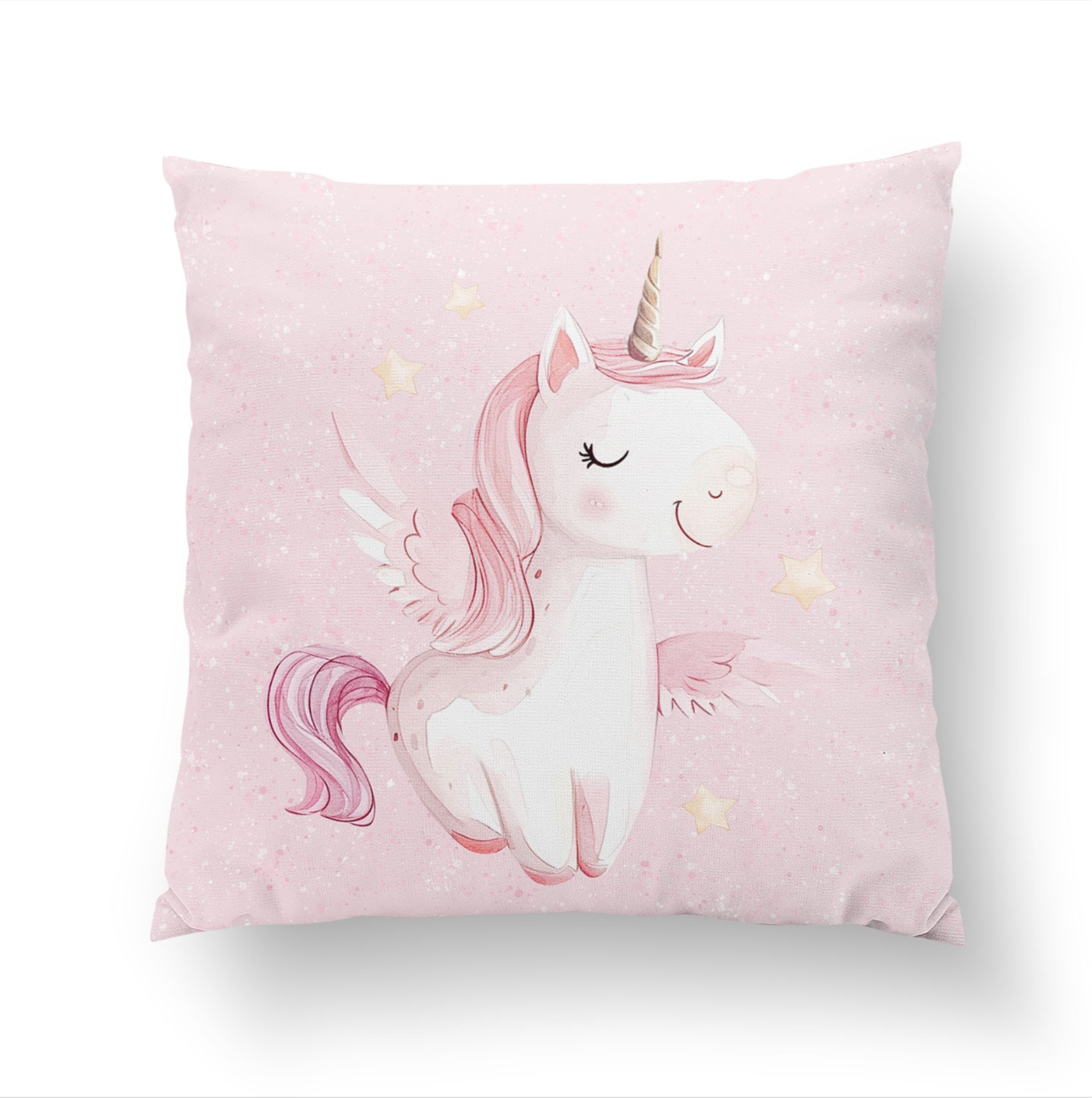 Rózsaszín világ-unikornis prémium díszpárna