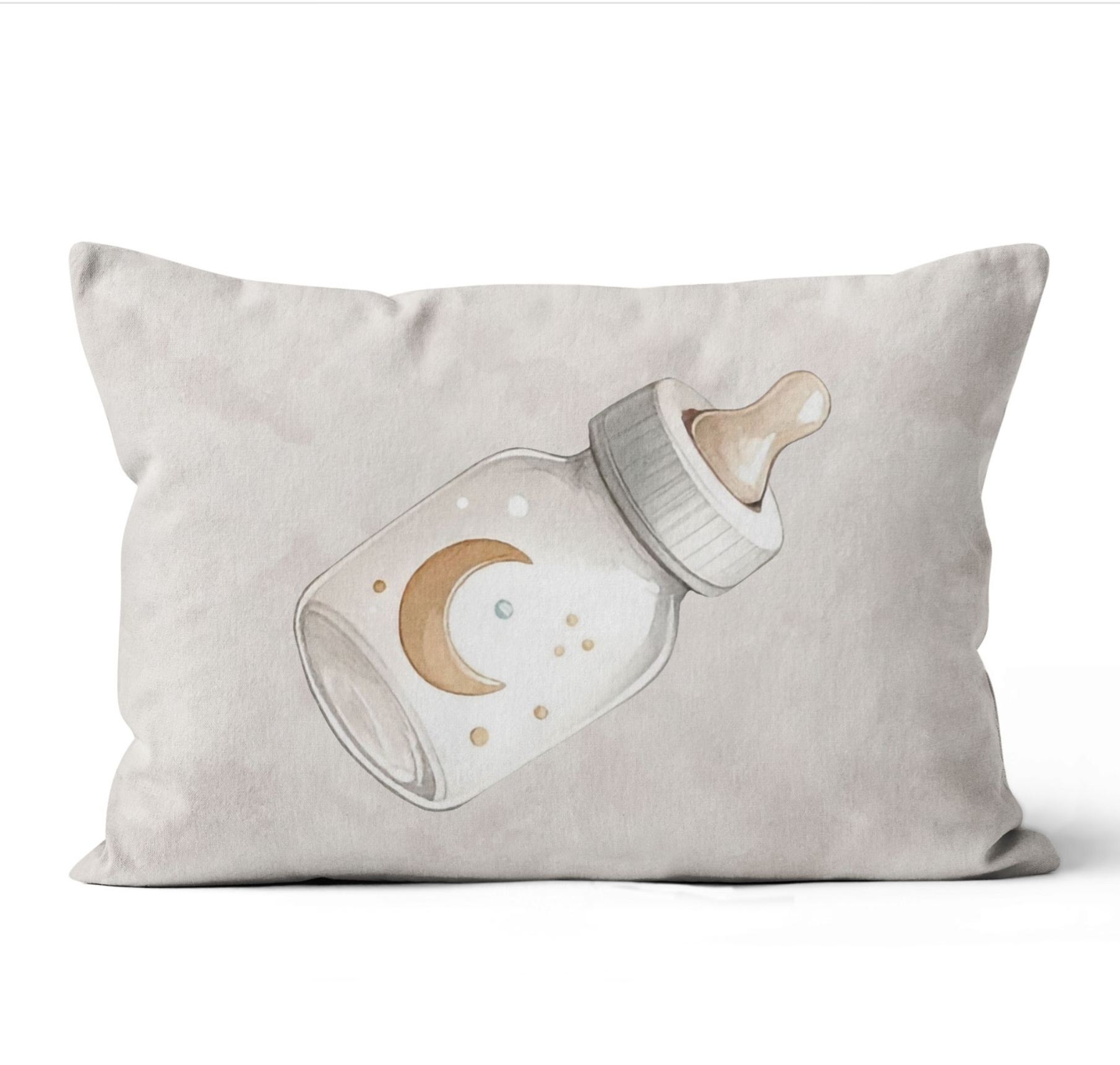 Szép álmokat-cumisüveg holddal ovis párna