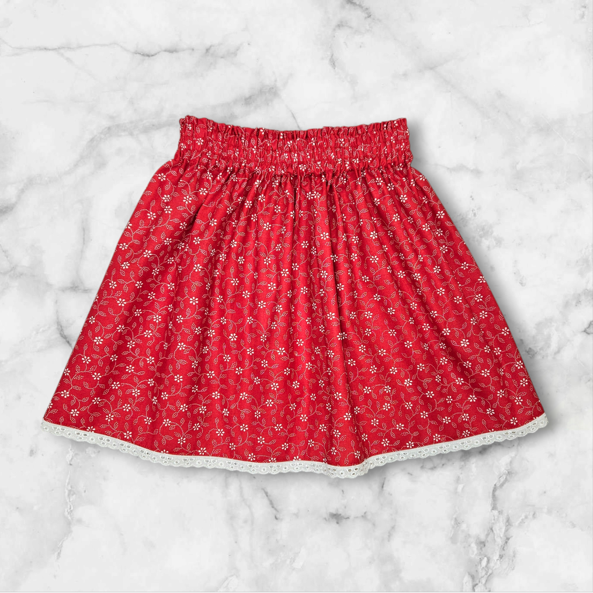 Piros indás népi szoknya